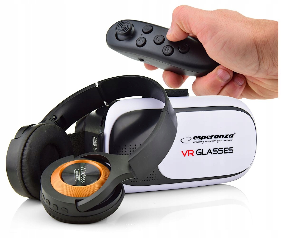 PREZENT DLA CHŁOPCA GOGLE VR 360 DO 7 CALI +SŁUCHAWKI GAMEPAD BLUETOOTH