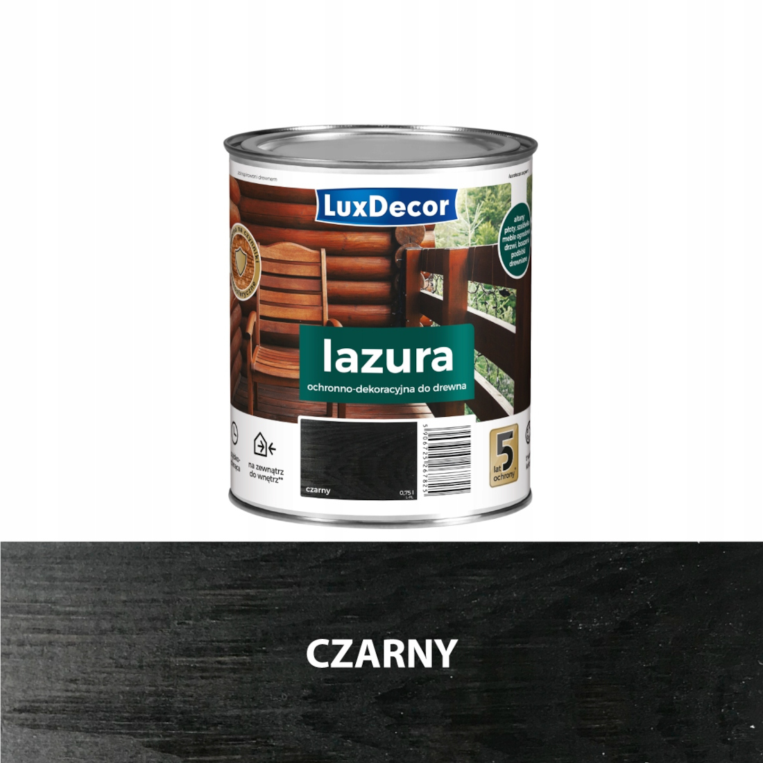 Luxdecor Ochranná A Dekorativní Lazura Na Dřevo 4,5 L Černá Pro Zahradní Altány