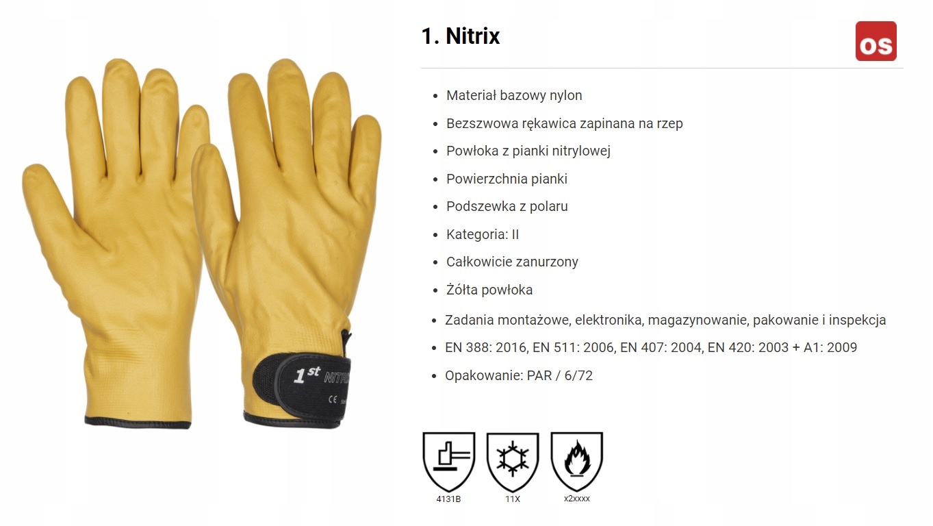 RĘKAWICE ZIMOWE WODOODPORNE 1st NITRIX - 9 EAN (GTIN) 5701273706174