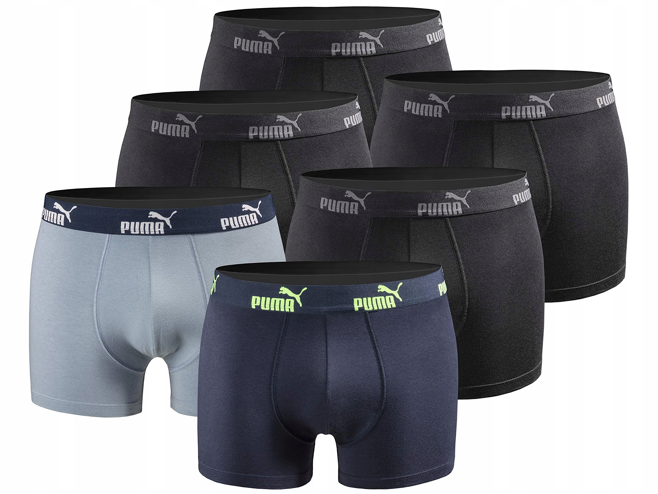 Y7406 Puma everyday Majtki Bokserki czarny rozmiar 6par 6pack M