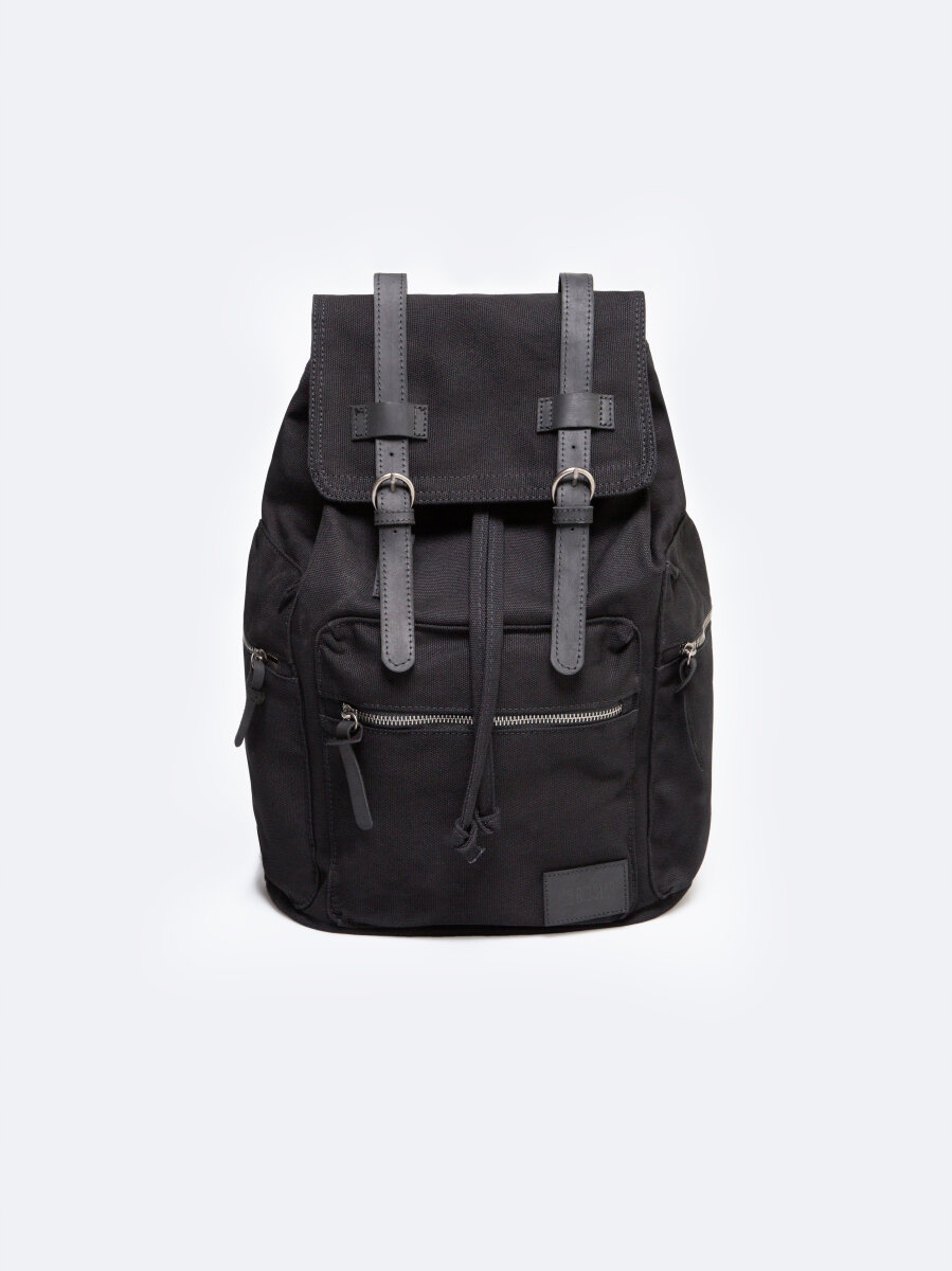 Big Star Batoh pánský s koženým lemem černý Valdi 906 One Size