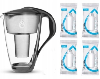 Dzbanek filtrujący Dafi Szklany Led 2L 4 filtry Dafi Classic Kolor Czarny