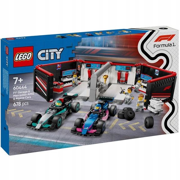 Lego City F1 Garáž a bolidy Mercedes-AMG a Alpine 60444