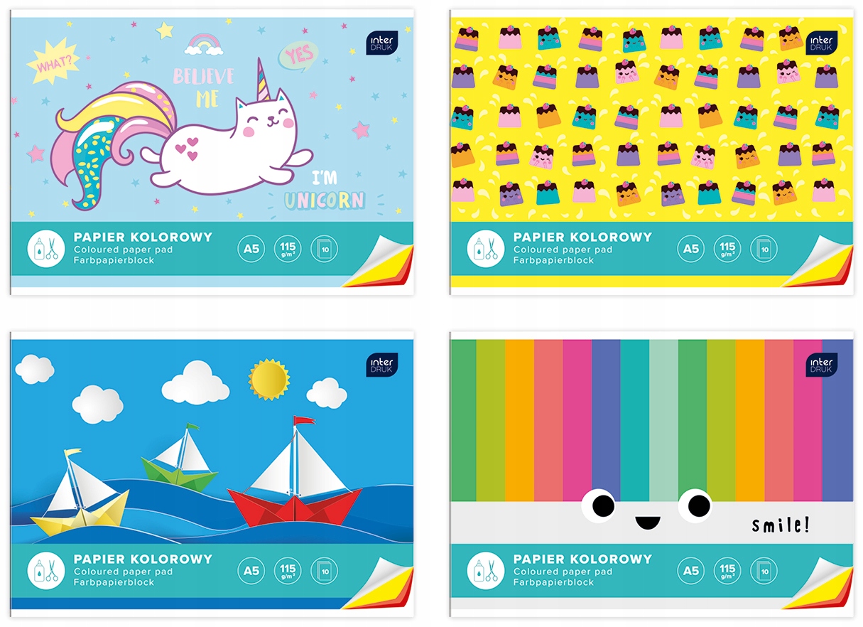 

Papier kolorowy wycinanka A5 Interdruk 10 kartek