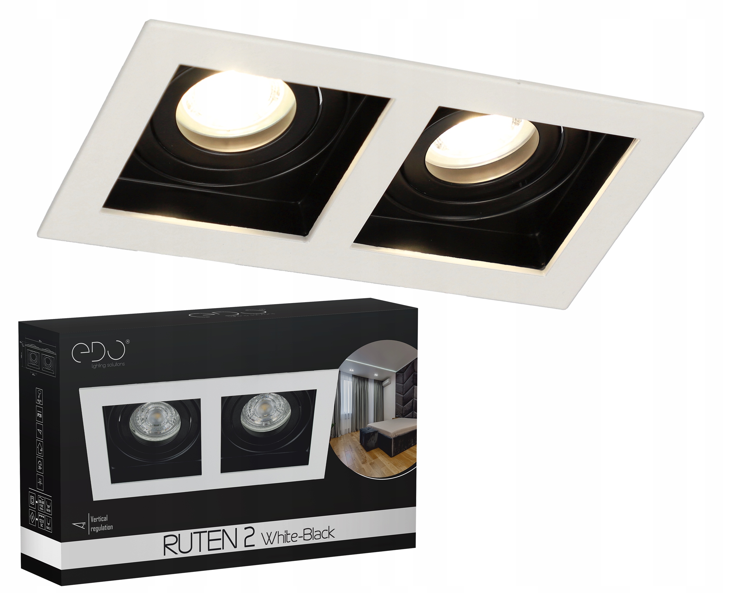 

Lampa Oprawa Halogenowa Wpuszczana Ruchoma W/b 2pł