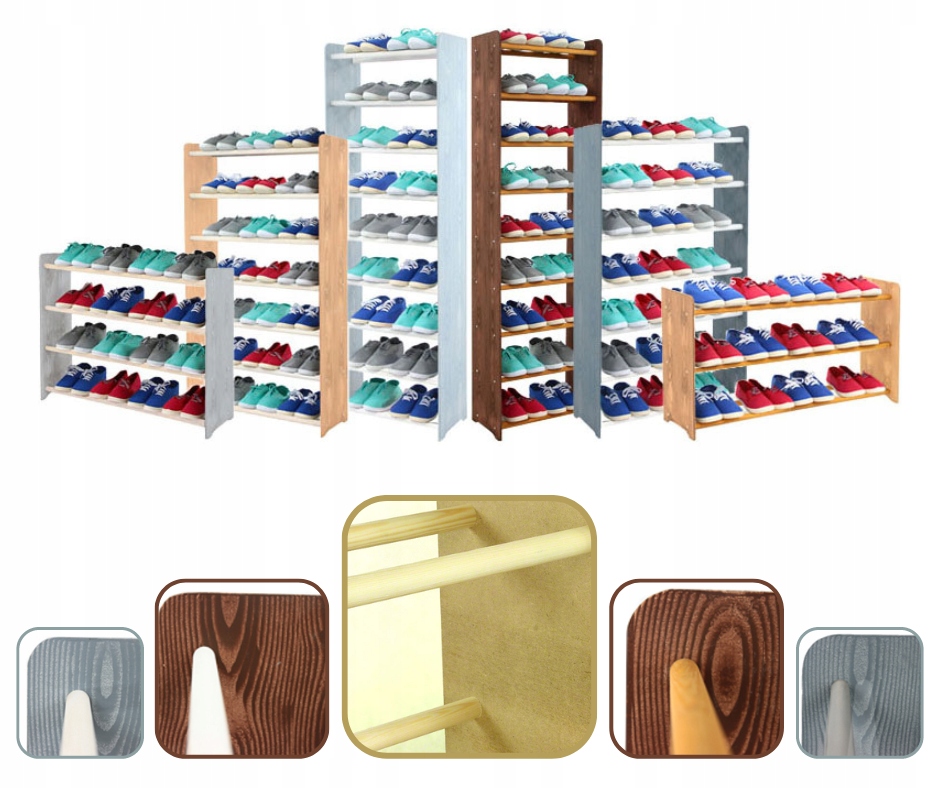 Regał na buty szafka RBS-6-90_DBR_OL półka STOJAK Szerokość mebla 90.5 cm