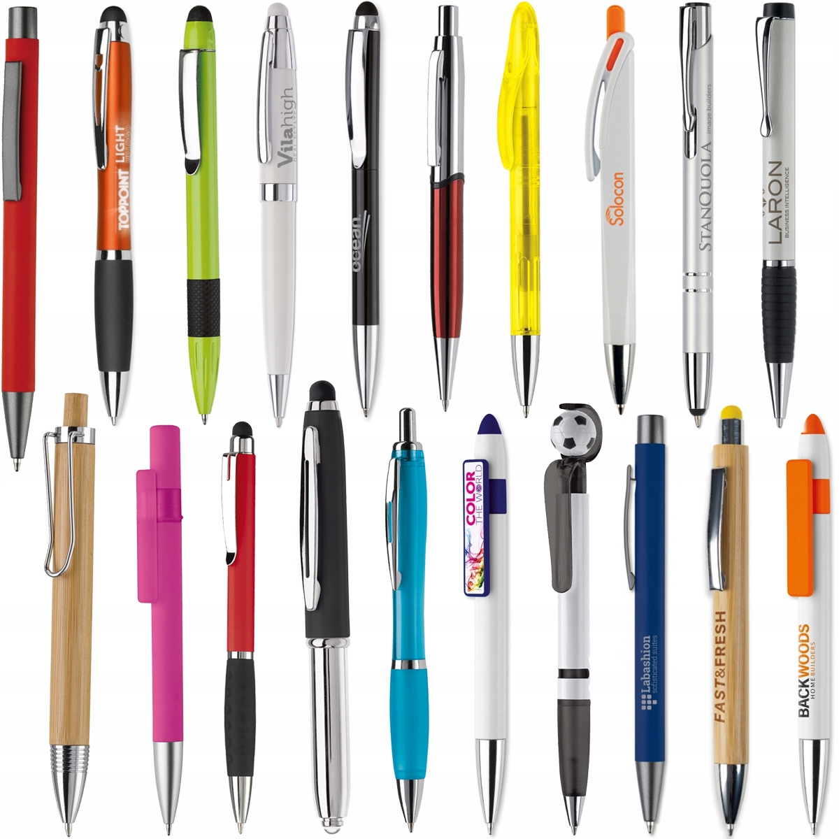 DŁUGOPISY Z WKŁADAMI DŁUGOPIS AUTOMATYCZNY ZESTAW 20 SZTUK Kolor Wielokolorowy