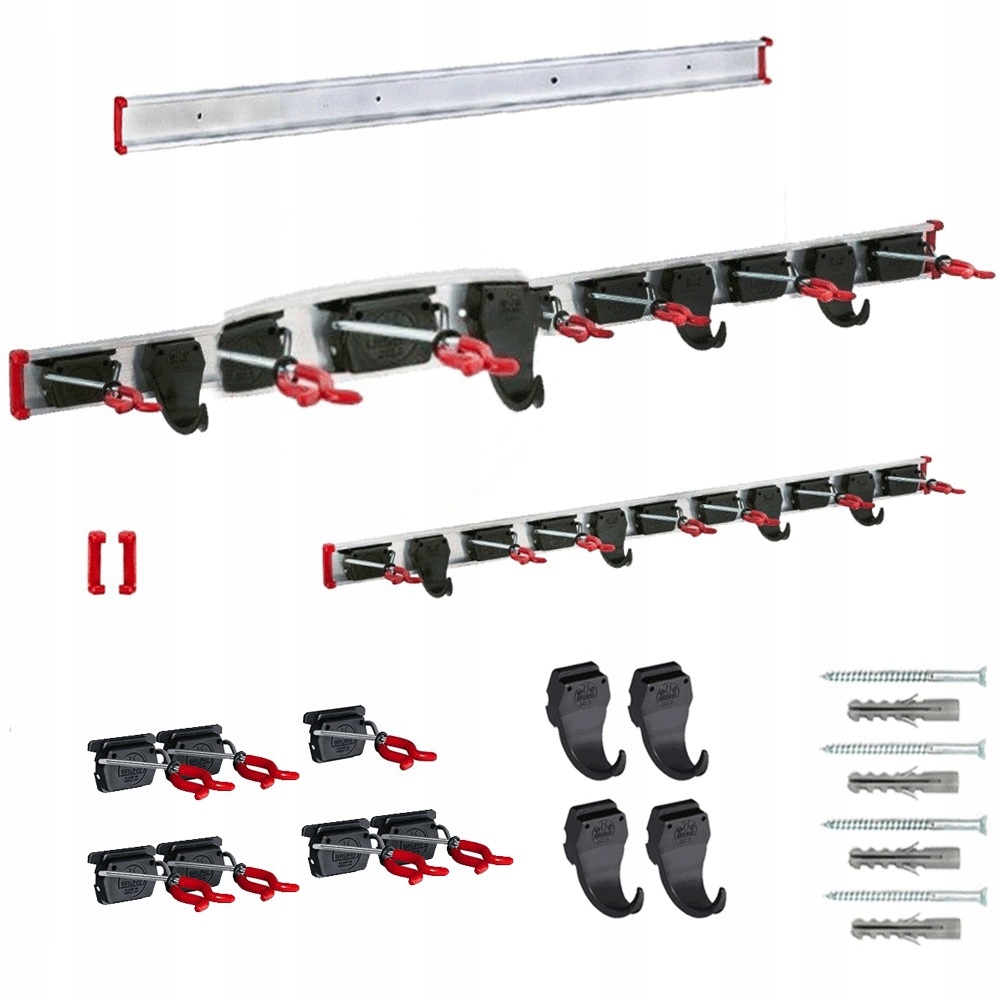 Bruns Věšáková lišta na nářadí 1 metr Sada háčků x4 Držák x7 Odolný