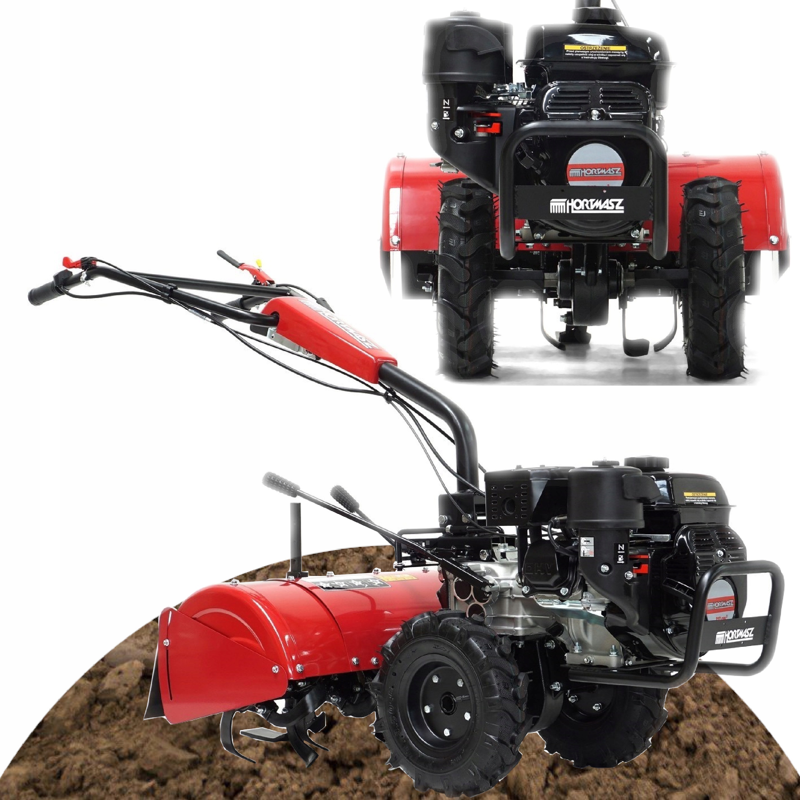 Glebogryzarka Spalinowa Napęd Hortmasz 212cc 62cm Współbieżna Przeciwbieżna
