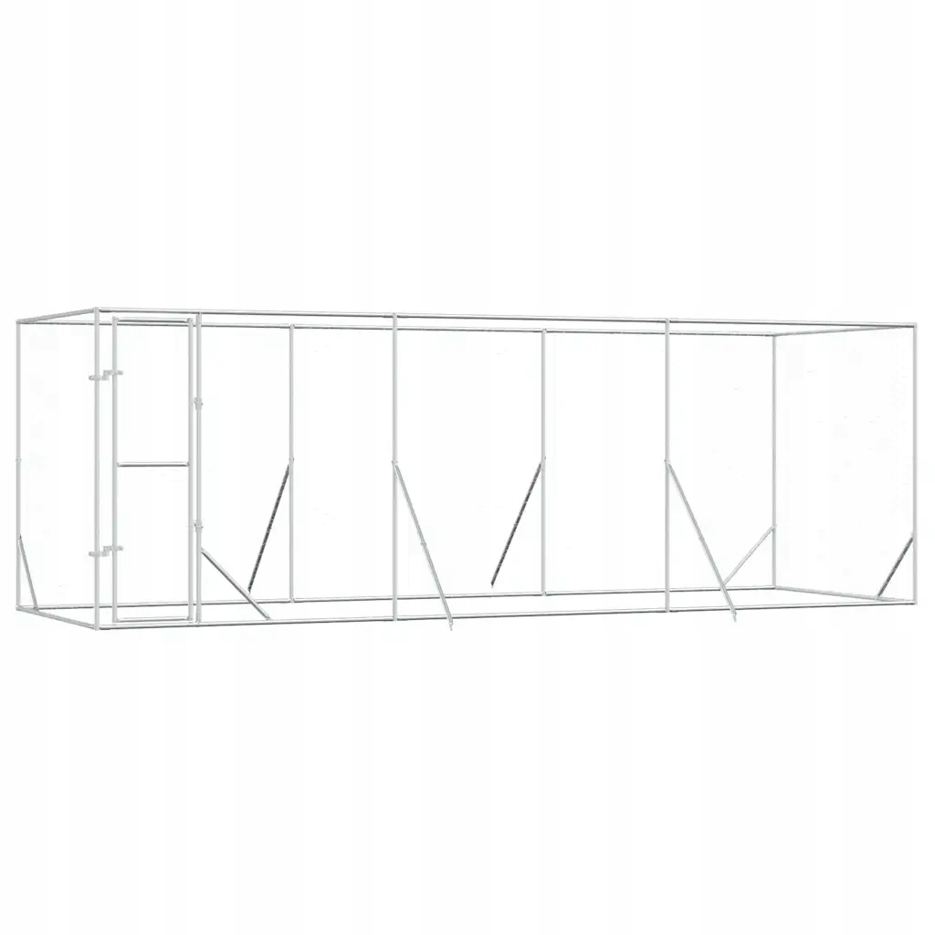 Levně Venkovní psí kotec stříbrný 6 x 2 x 2 m pozinkovaná ocel