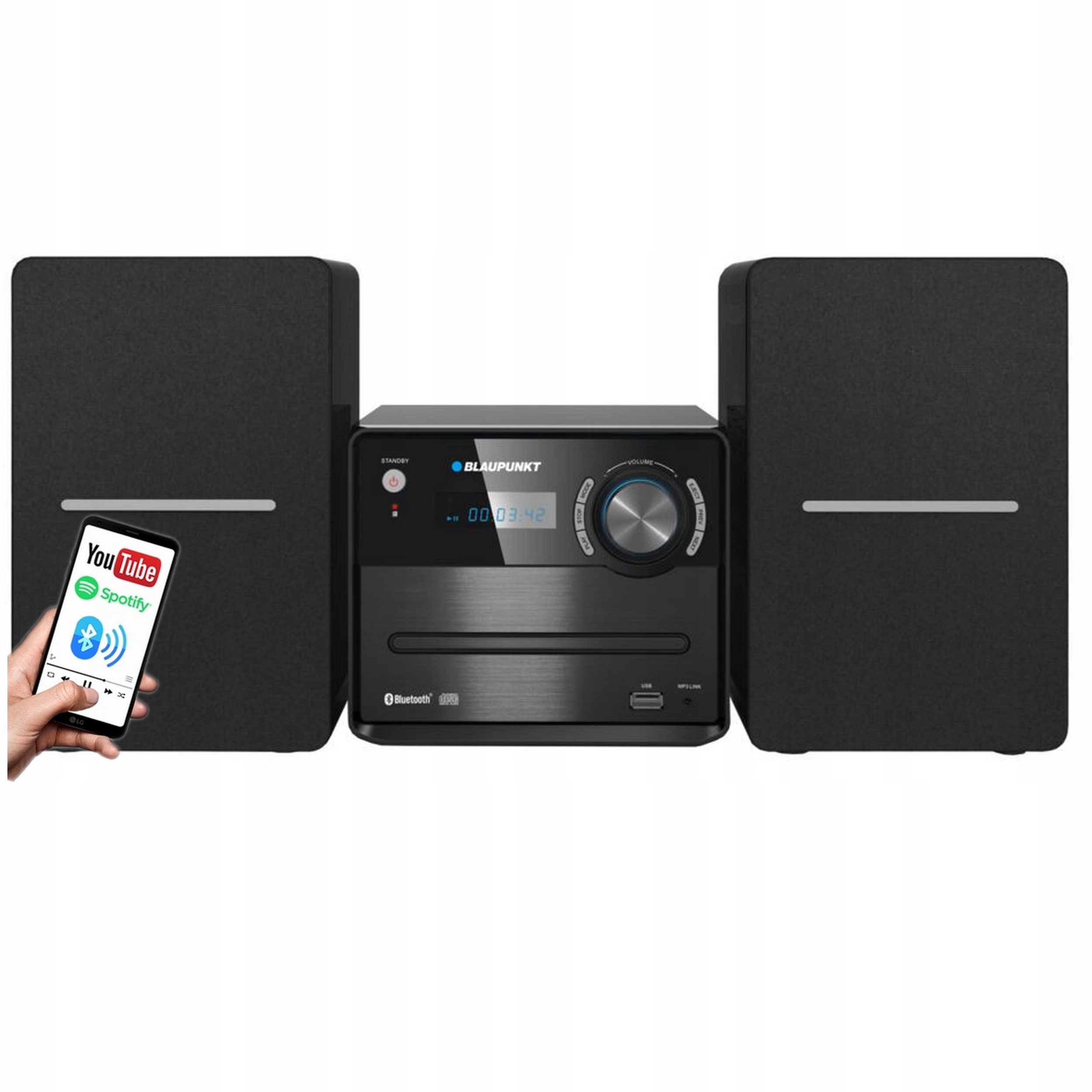 Wieża stereo Blaupunkt MS13BT CD/MP3/FM/BT/USB/AUX/LED 30W Pilot
