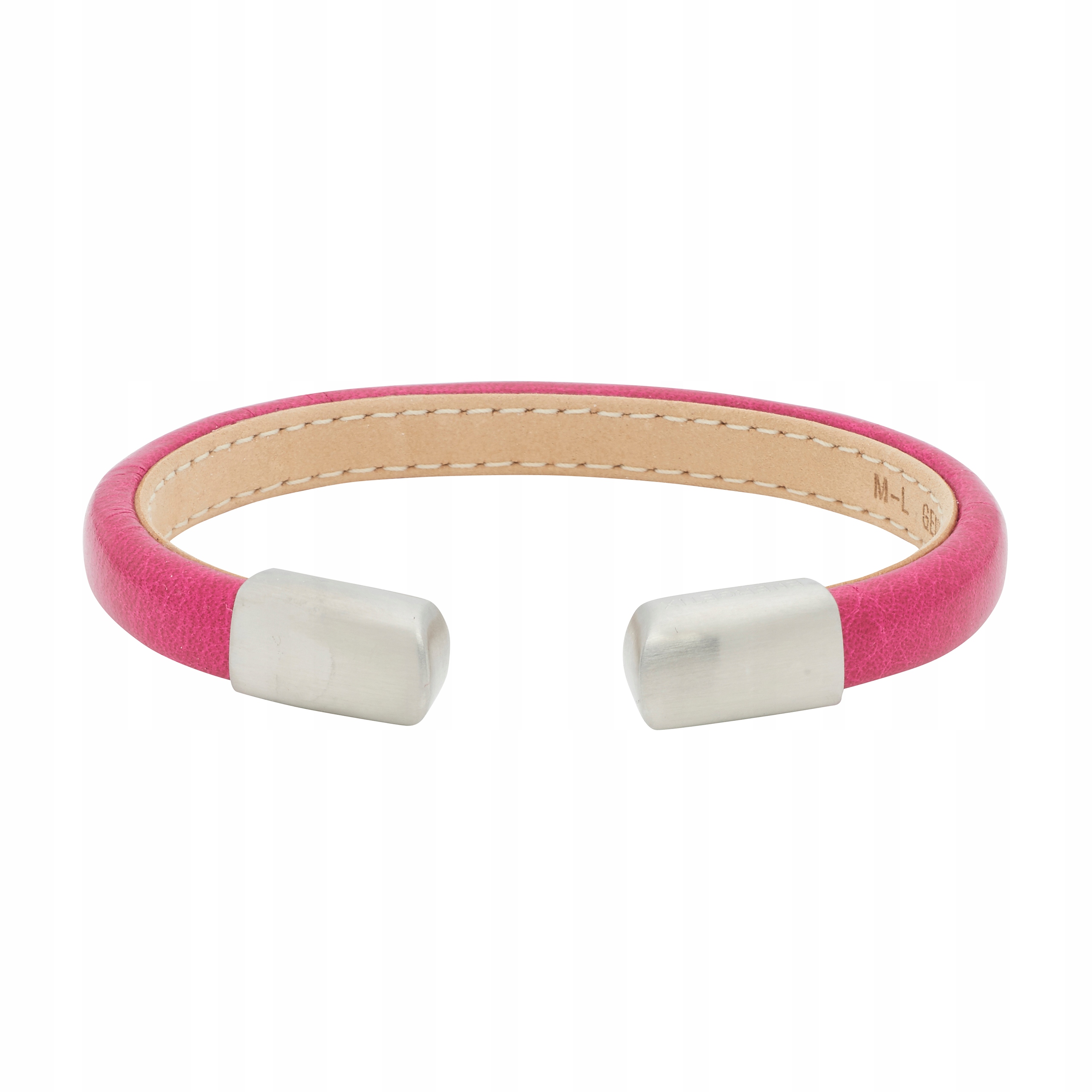 Kožený náramek Růžový Dámský Ocel Pevný Magnetický Bangle