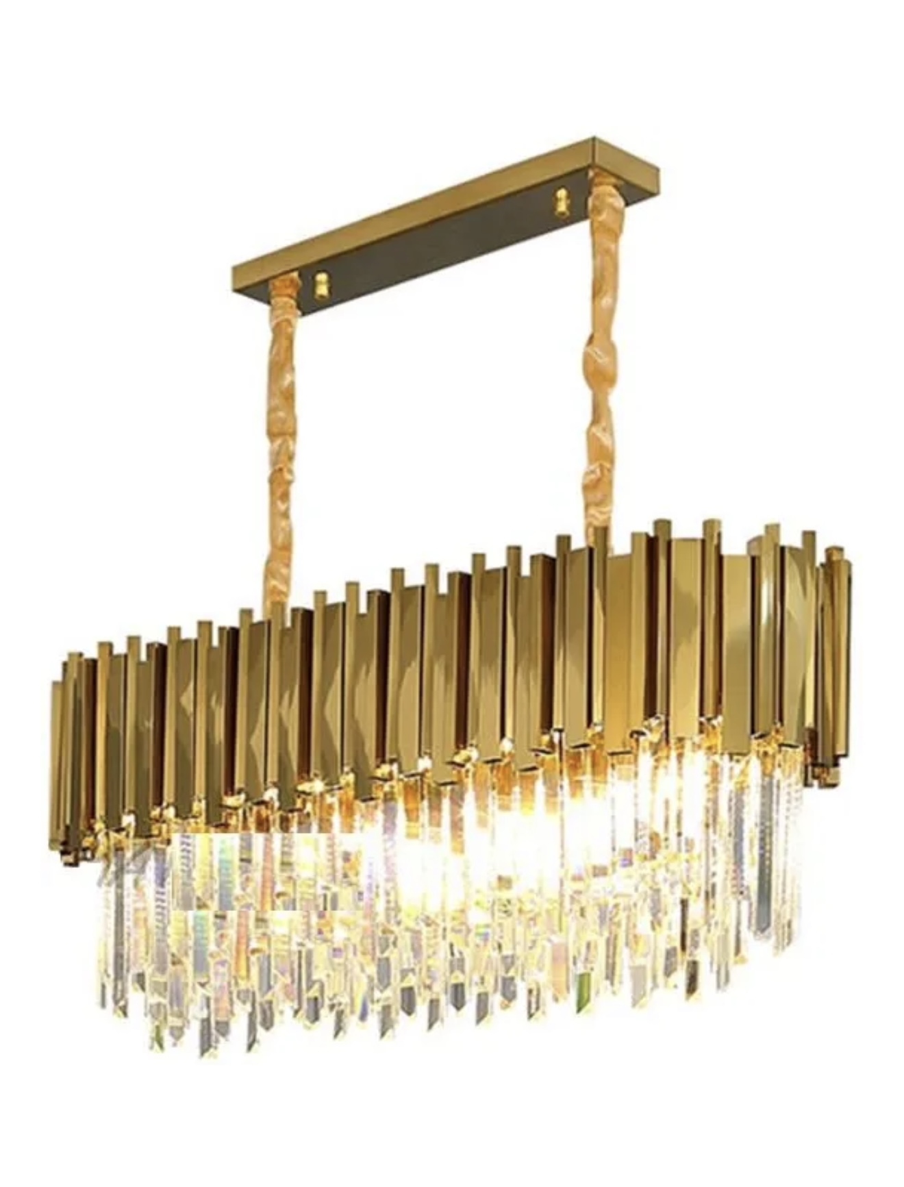 Závesná lampa Royal Elegance – Zlato a Kryštál 90 CM, Dĺžka