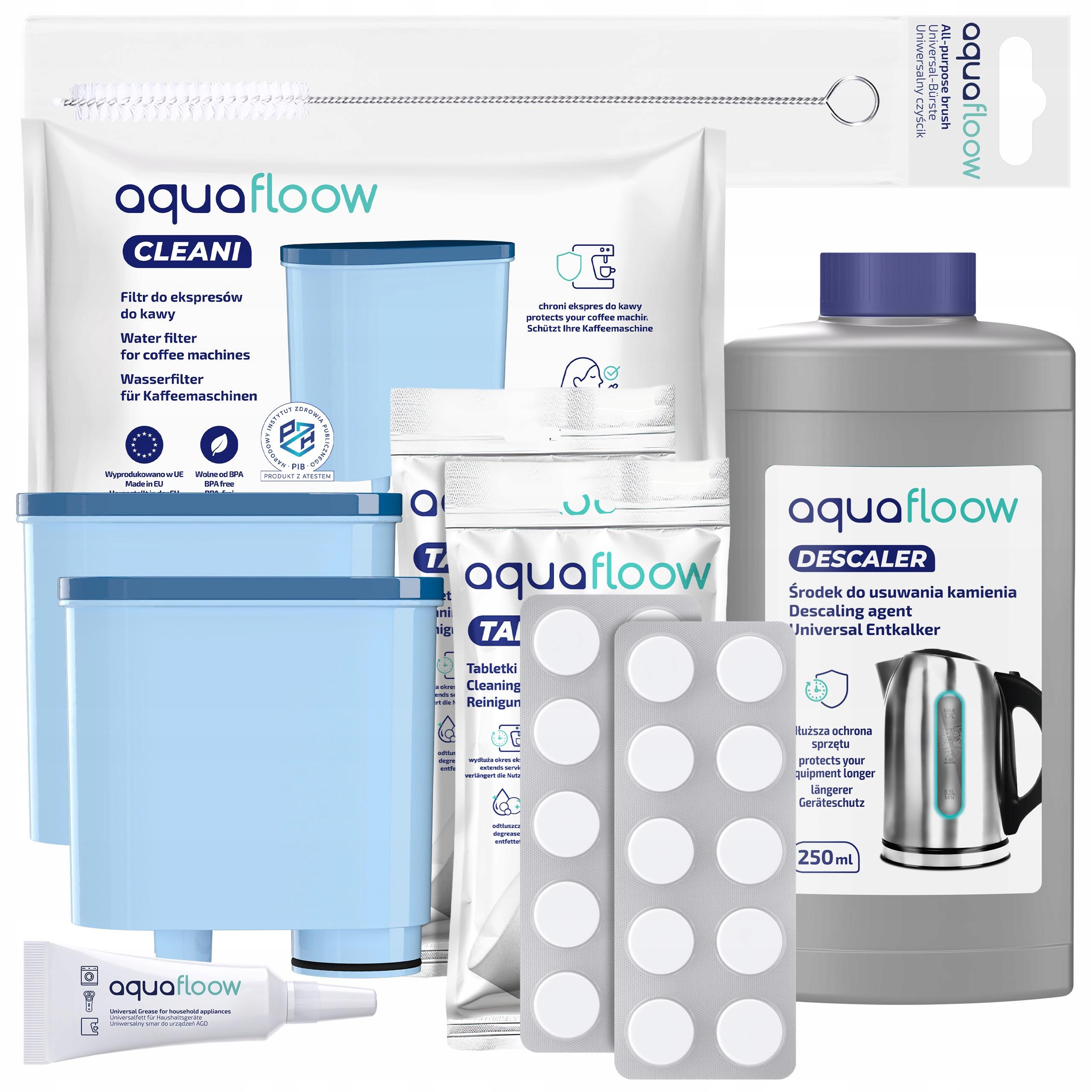 AquaFloow filtr do kávovaru Philips 2x tablety, odvápňovač mazivo, vytěrák