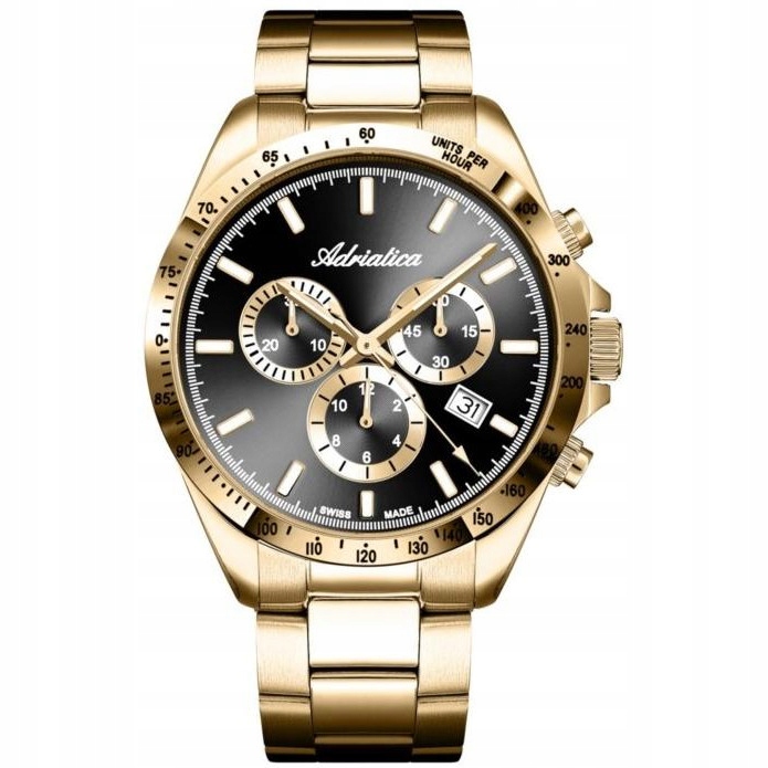 Pánské Hodinky Adriatica A1053.1114CH zlatý náramek