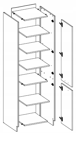 Szafka kuchenna wysoka z półkami DUSTGREY /ar LUCY Stan opakowania oryginalne