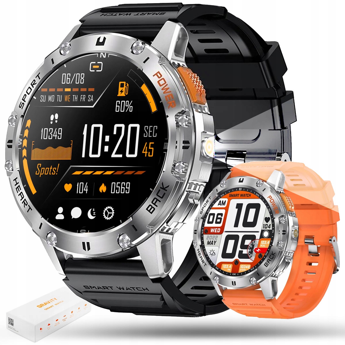 Pánské hodinky Chytré Hodinky Gravity s Amoled Rozhovory 1.43" Baterie 530 mAh