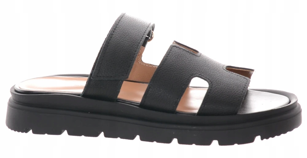 Ulmani dámské kožené nazouváky pro každodenní nošení, plochá platforma, černé, velikost 37