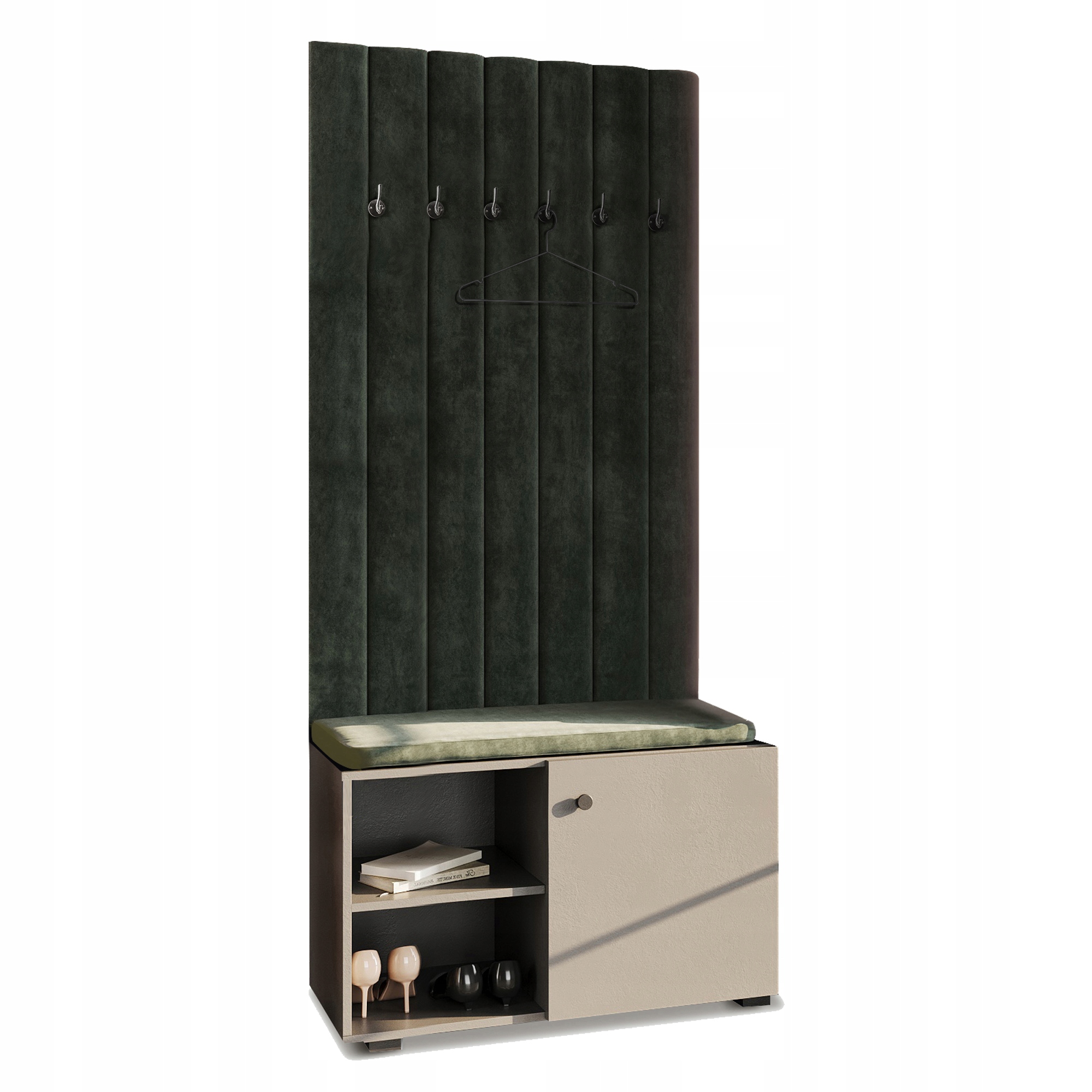 Šatní skříň s čalouněným panelem do předsíně šedá Aria Cloud 39