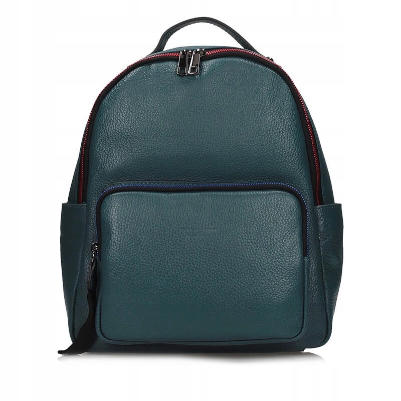 Městský kožený Batoh Toscanio E87, tyrkysová barva