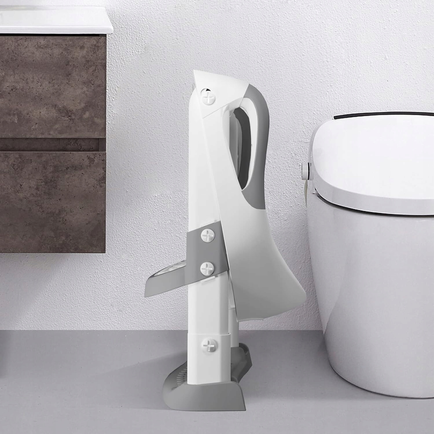 TRENER TOALETOWY ZE SCHODAMI REGULACJA WYSOKOŚCI DESKA SEDESOWA DLA DZIECI Kolor biały