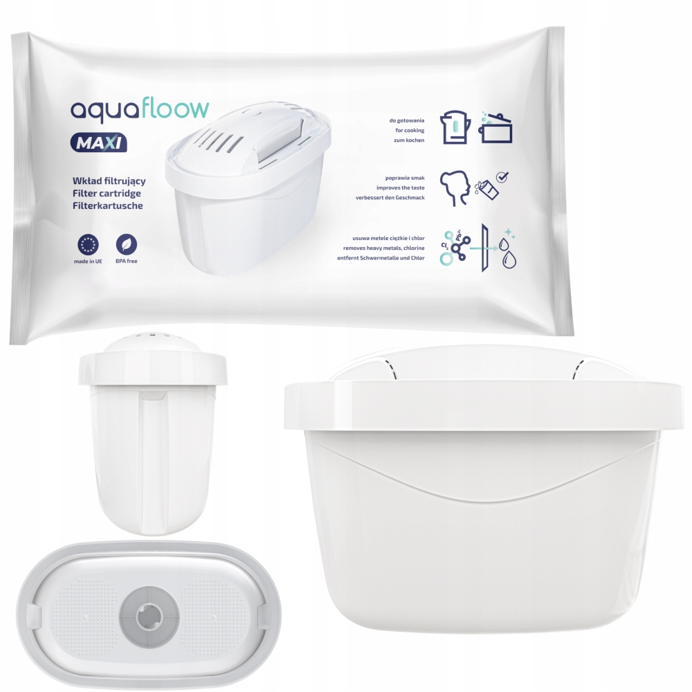 DZBANEK SZKLANY WESSPER D2 BOROSILICATE 3l + 1x FILTR WKŁAD WODY AQUAFLOOW Pojemność całkowita 3.3 l