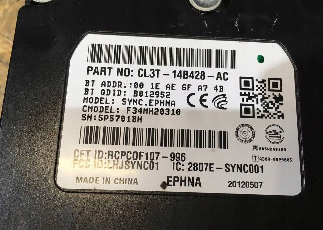 module control unit radia SYNC Ford F150 F-150 2011-2014
