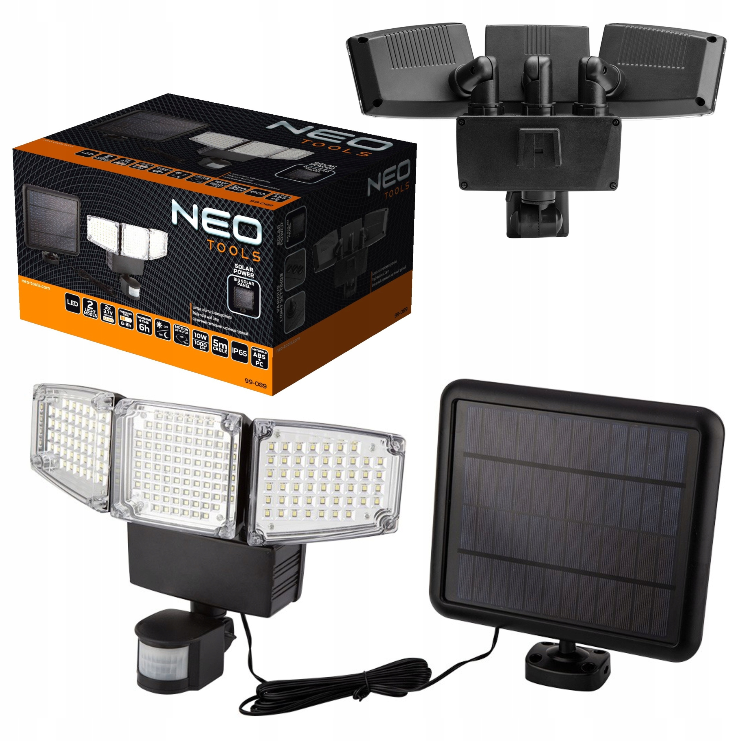 Neo Led Osvetlovač Solárna Lampa Senzor 3 x 10 W