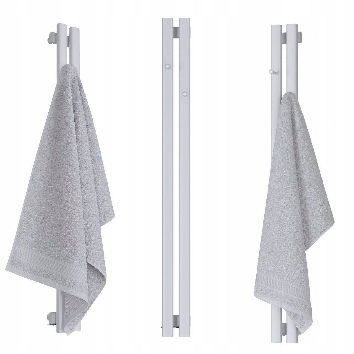 Vertikálny Dekoratívny RADIÁTOR-2 S Vešiakmi 1600/130, Šedá Štruktúra