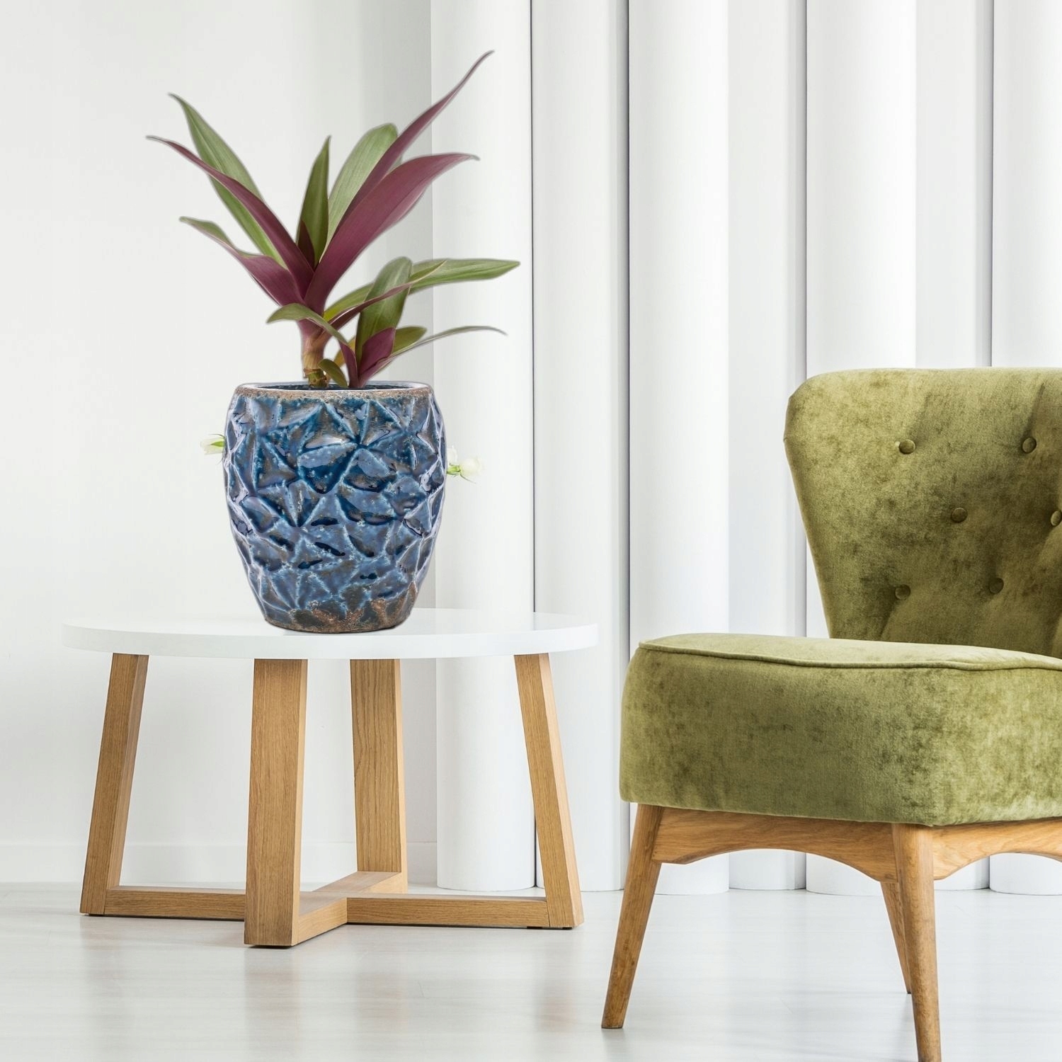 Osłonka ceramiczna na kwiaty duża VINTAGE RETRO 21 Długość 19 cm