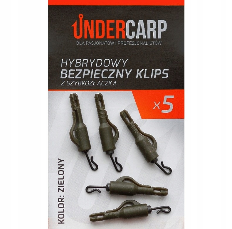 Under Carp hybrydowy bezpieczny klips z szybkozłączką zielony