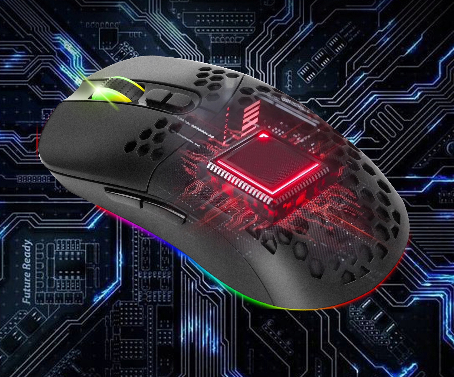 MYSZ BEZPRZEWODOWA MYSZKA GAMINGOWA Cicha Bluetooth 7 PRZYCISKÓW GIER RGB Interfejs USB (Radio 2.4 GHz) Bluetooth