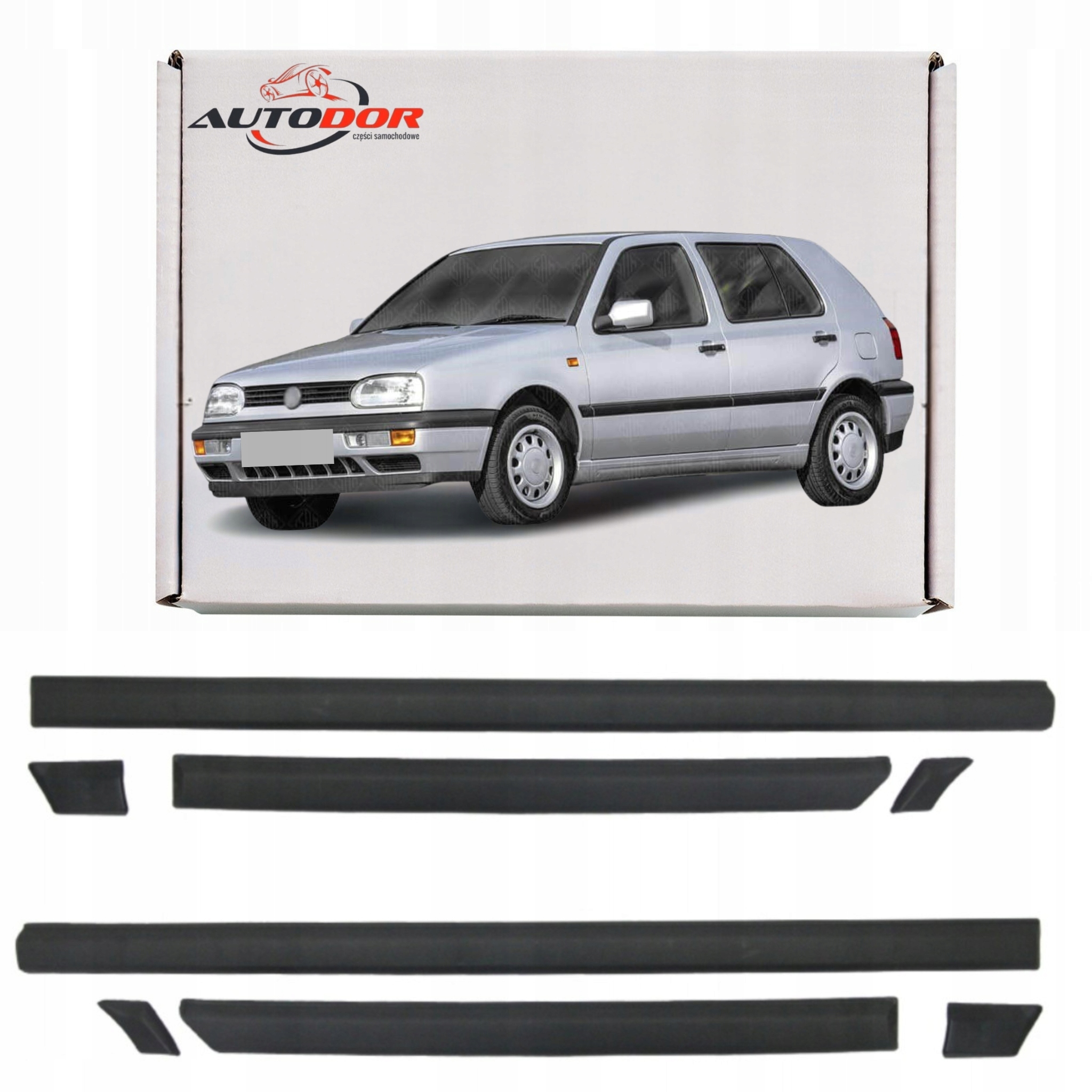 Volkswagen Golf III 1991-97, Boční Ochranné Lišty Dveří, Pravé Levé, Kompletní Sada