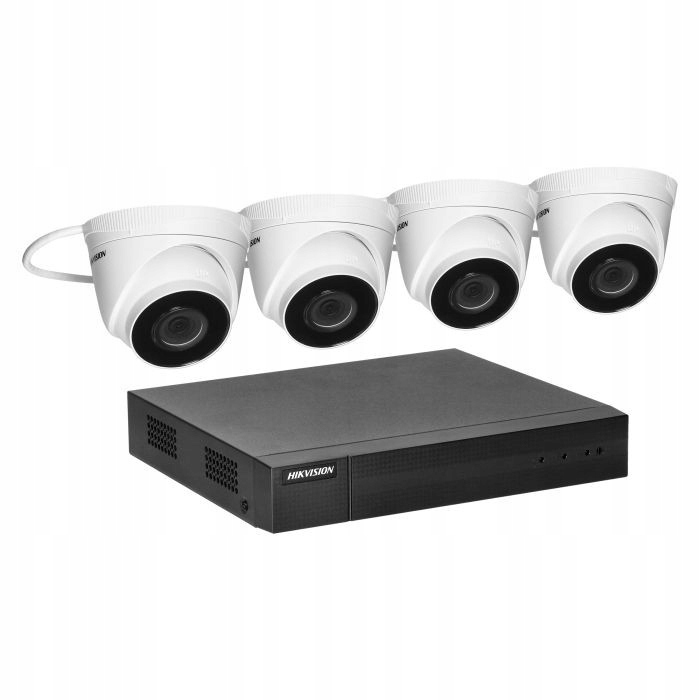 Monitorovací set so 4 kupolovými kamerami záznamník IP67 Hikvision Orno