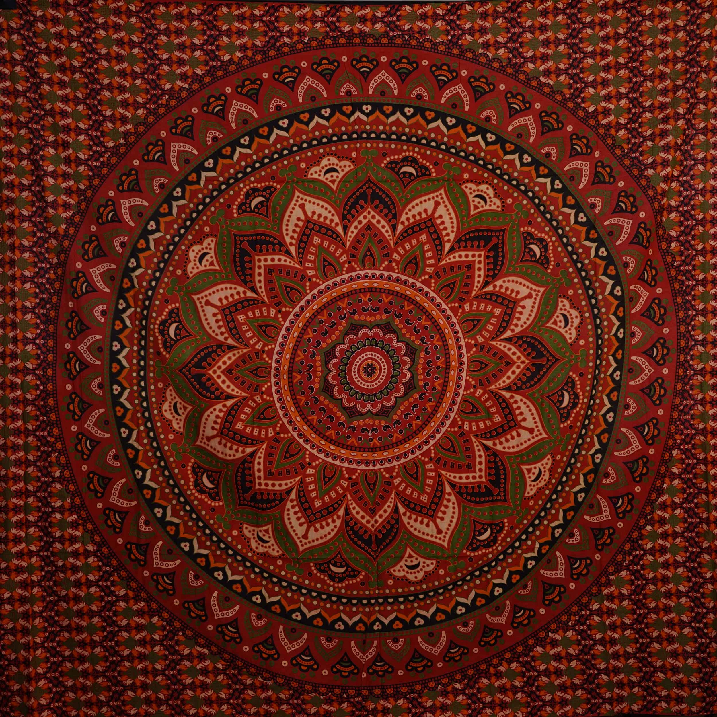 XXL Indický Přehoz Závěs Ubrus Mandala 210x230