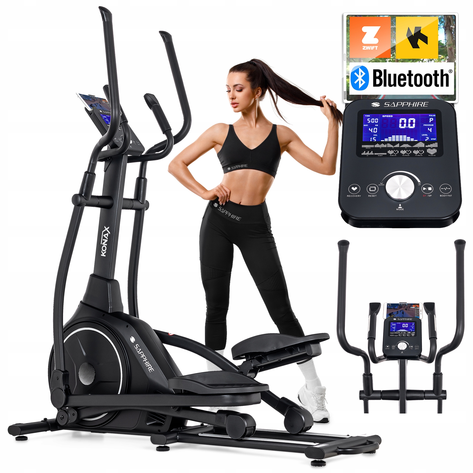 Orbi-trek Trenażer eliptyczny Konax Elektromagnetyczny Aplikacje do 150KG