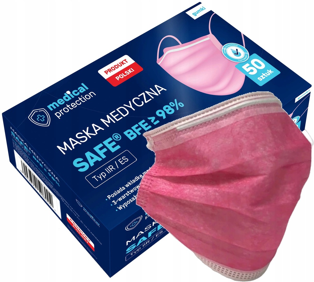 

Maseczki Jednorazowe maski Medyczne 50szt Jakość!