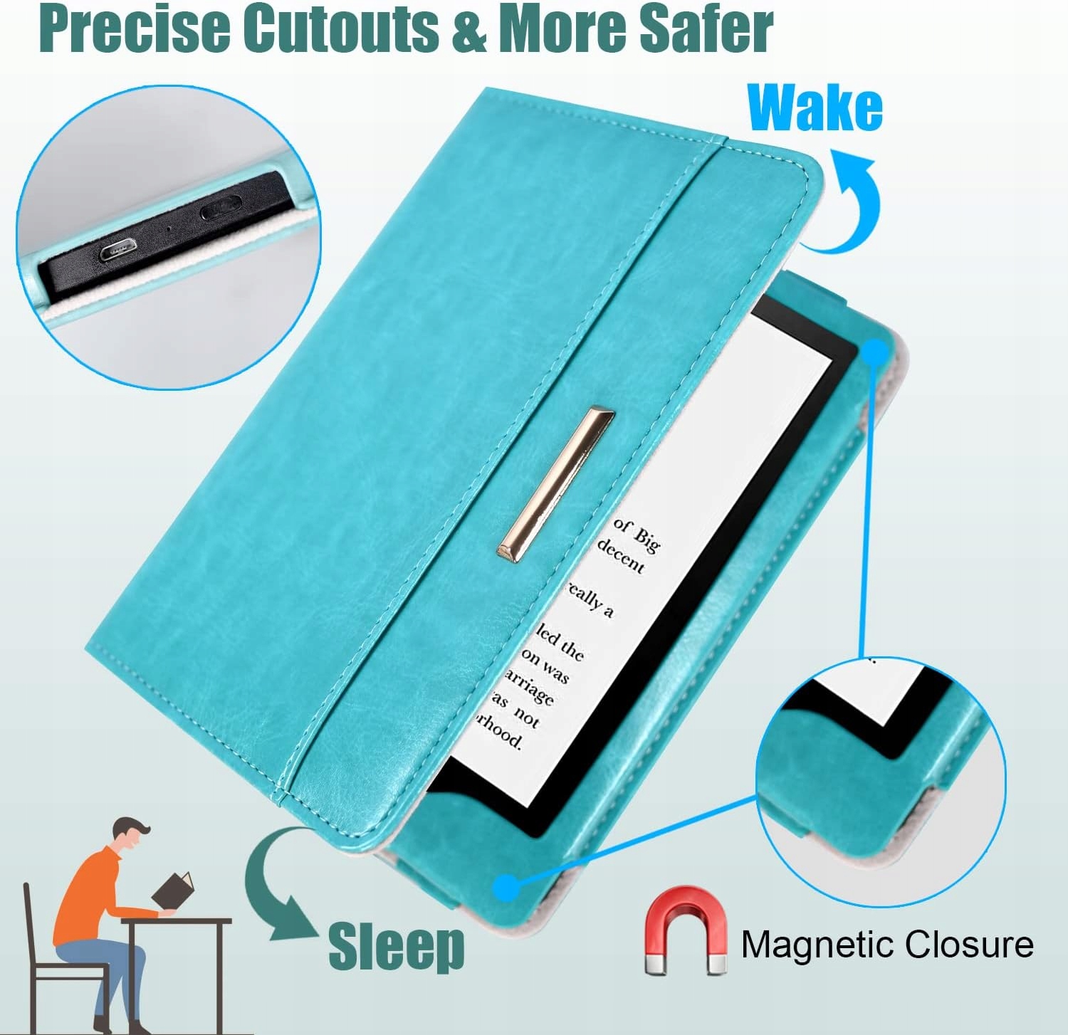 ETUI CZYTNIK KSIĄŻEK KINDLE PAPERWHITE 11-GEN 6" 2021 NIEBIESKI SOLIDNY