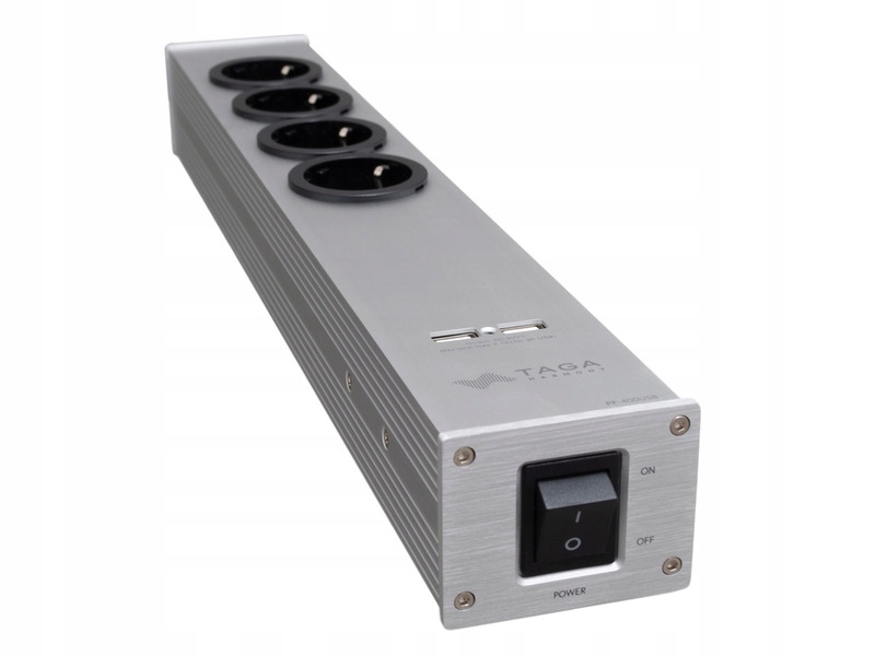 Filtr zasilania TAGA HARMONY PF-400-USB Srebrny