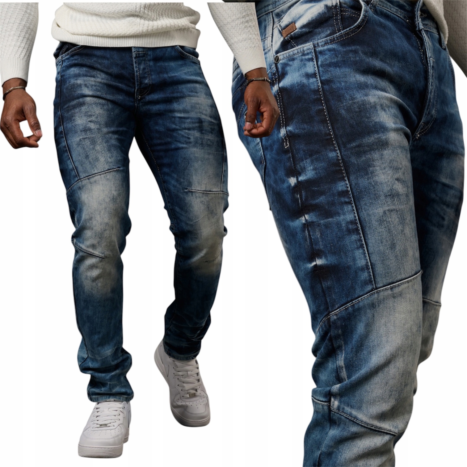 Džíny Pánské kalhoty Cipo Baxx Elastické, elastické, zúžené, 40/32