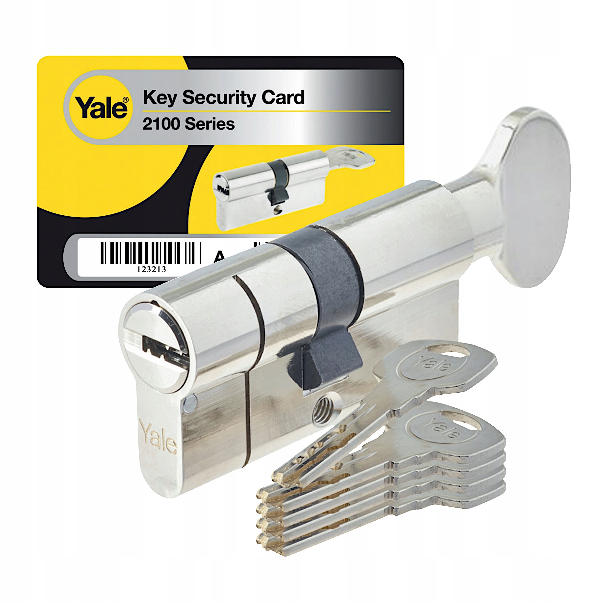 

wkładka Yale 2100 40/40G z gałką nikiel 6.D