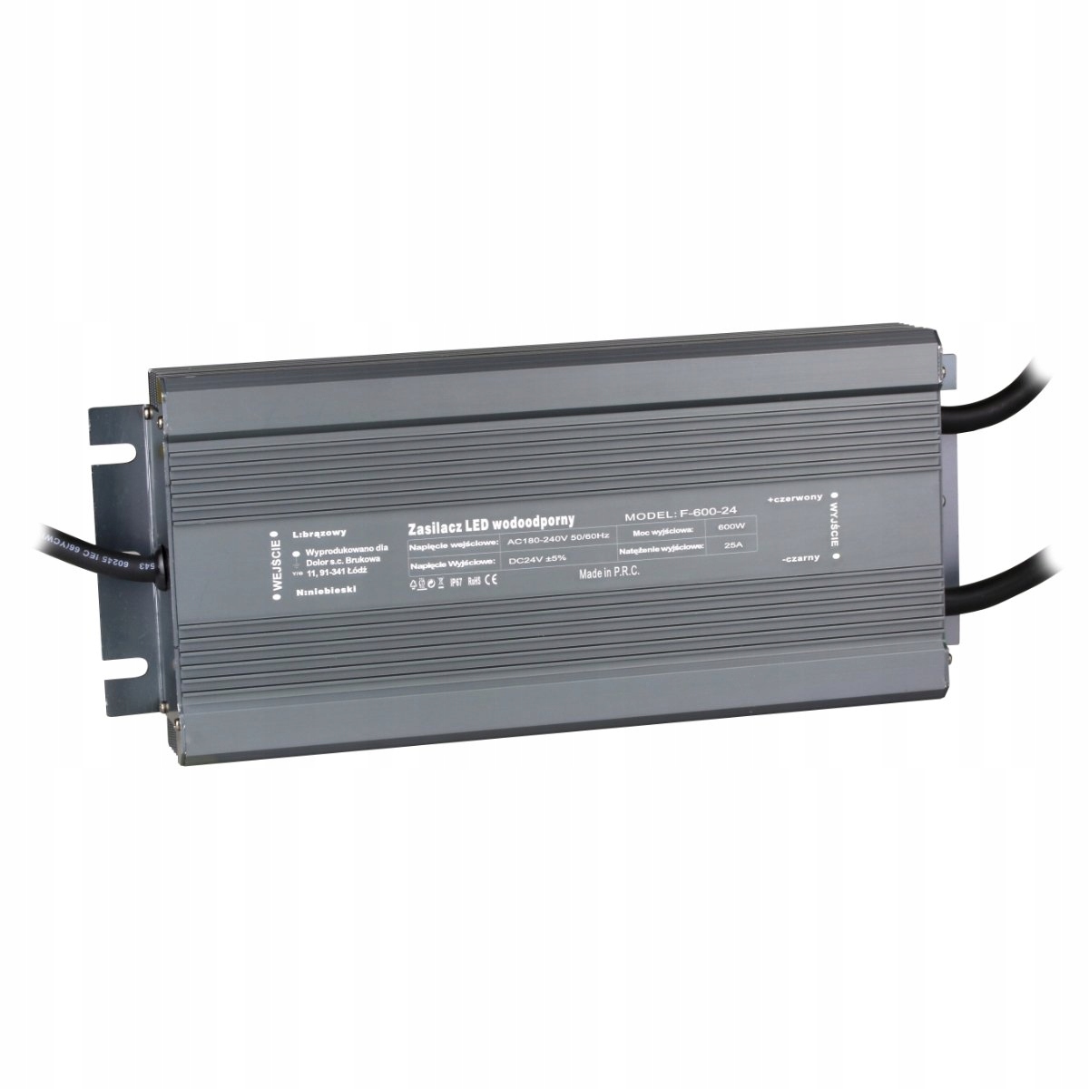 ZASILACZ LED 600W 24V WODOODPORNY F-600-24V BRILLO