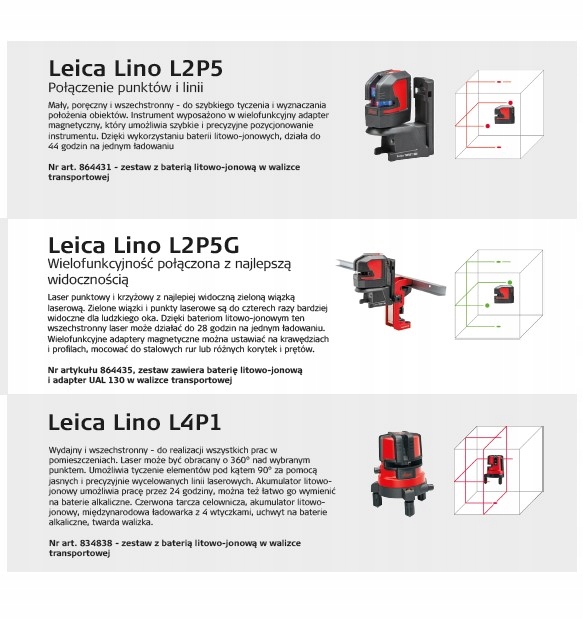 Leica krzyżowy punktowy Leica Lino L2P5G + statyw Przeznaczenie na zewnatrz