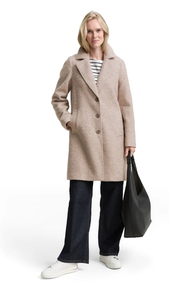 Tom Tailor Dámský Kabát Klasický Béžový S Prošíváním XL J9A