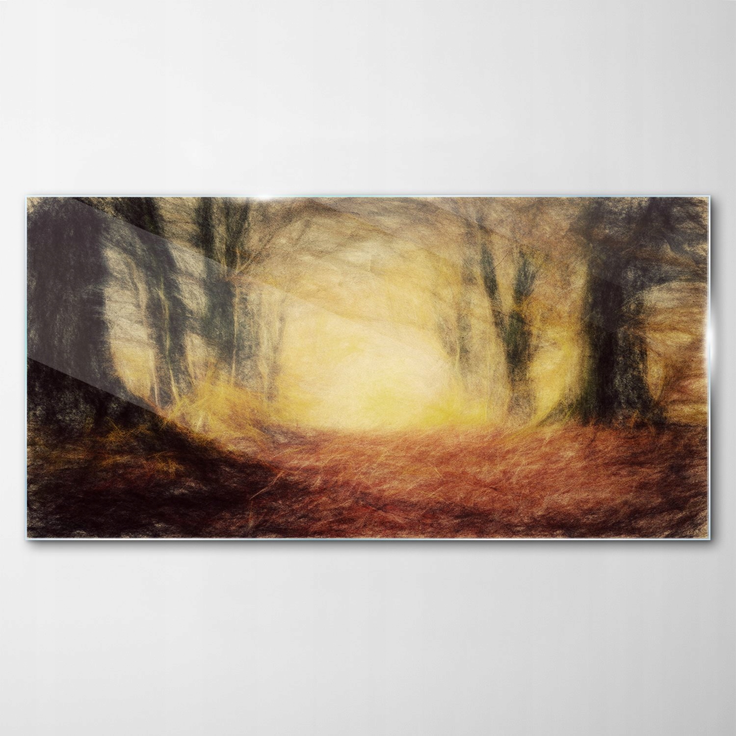 Tvrdený sklenený obraz Jeseň Les Cesta 100x50