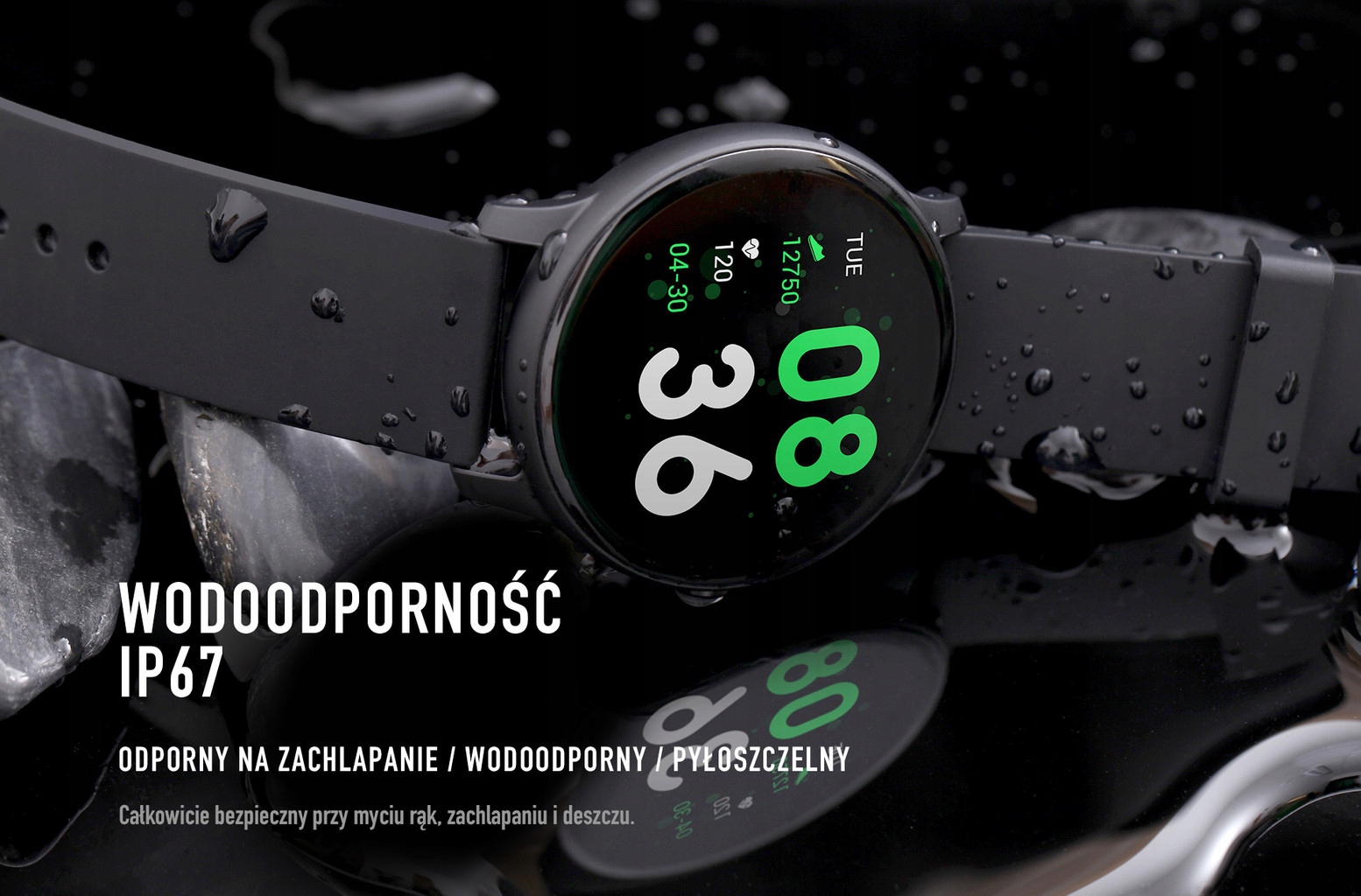 ZEGAREK G.ROSSI SW010-11 SMART BLACK PULS KROKI FB Kształt koperty okrągła