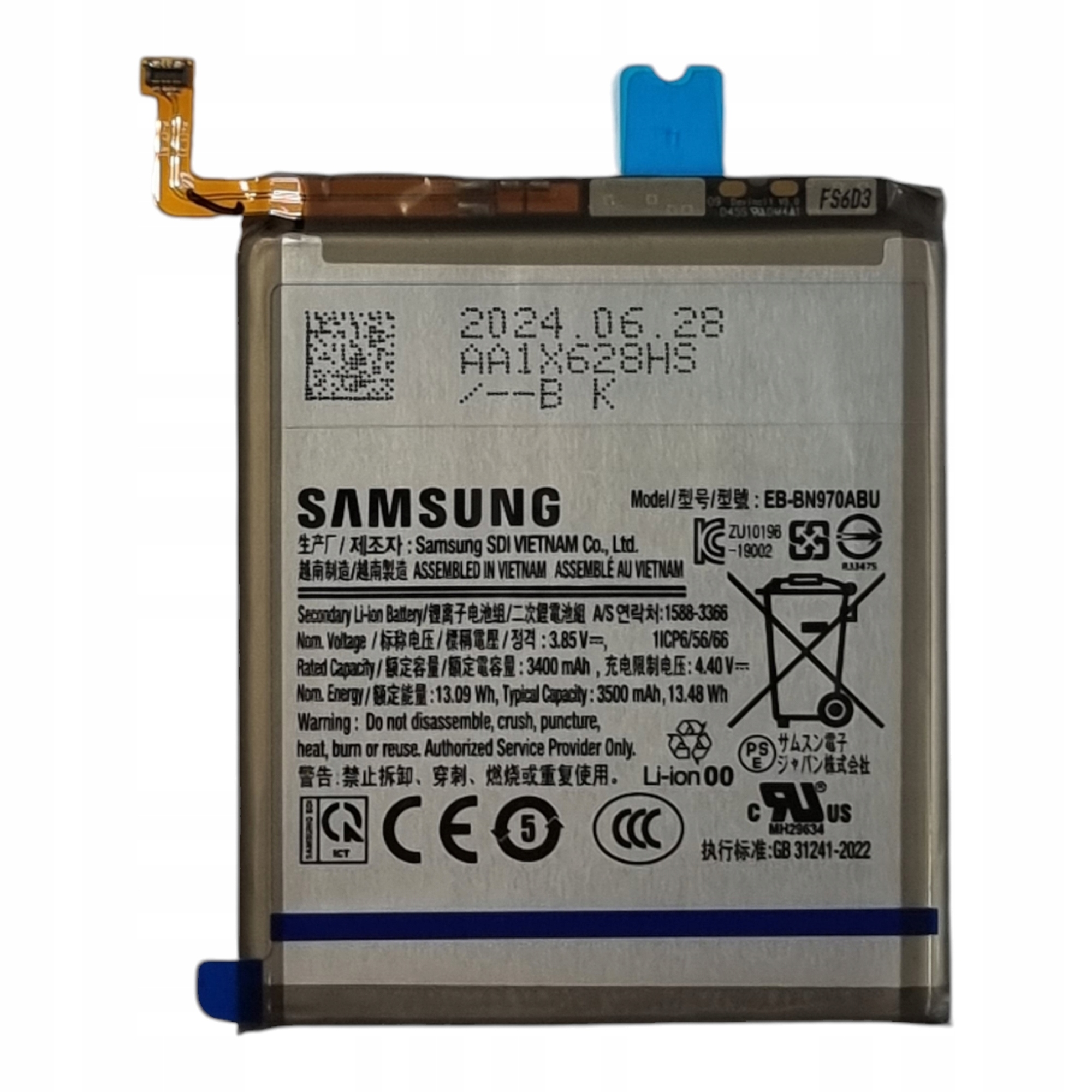 Bateria Samsung Galaxy Note 10 SM-N970 Nowa Oryginalna Service Pack 3500mAh