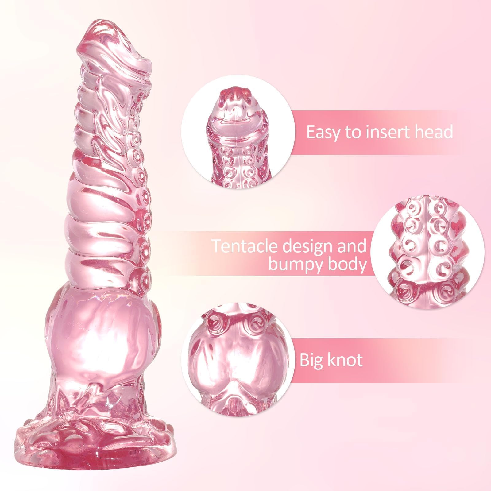 MONSTER Dildo Różowy 24cm Duży Z Przyssawką Fantasy Dla Kobiet i Mężczyzn — miniatura 3