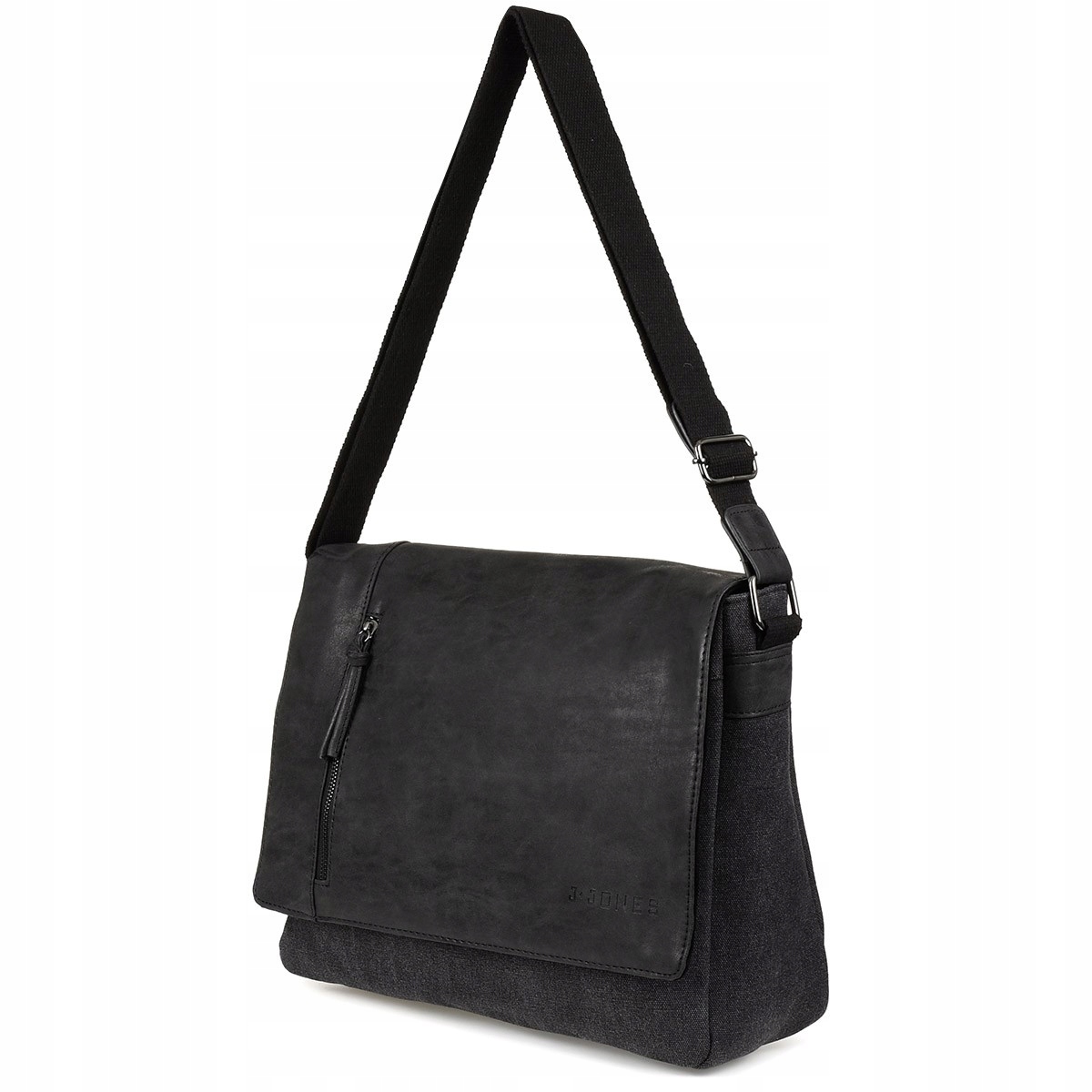 Torba męska listonoszka duża na ramię do pracy skóra eko i płótno