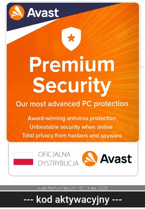 Avast Antywirus Avast Premium Security 2026 1 st. / 36 miesięcy ESD